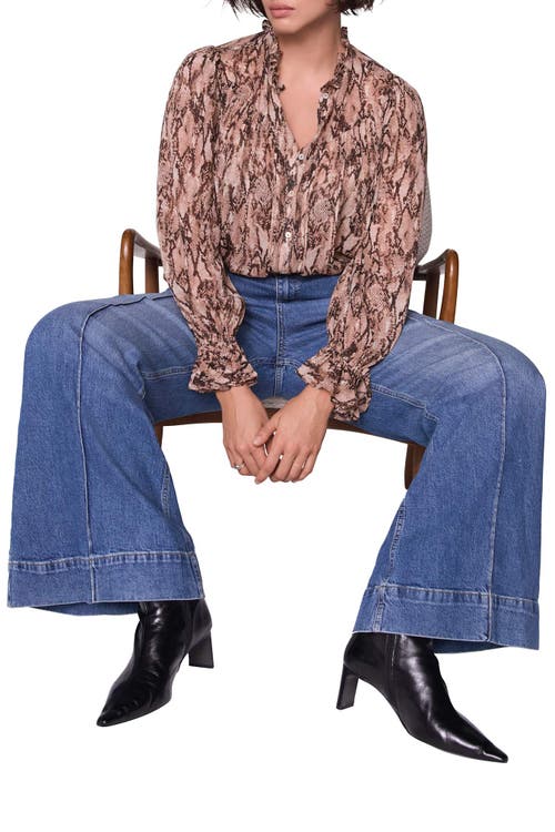 Mint Velvet Snake Print Blouse In Brown