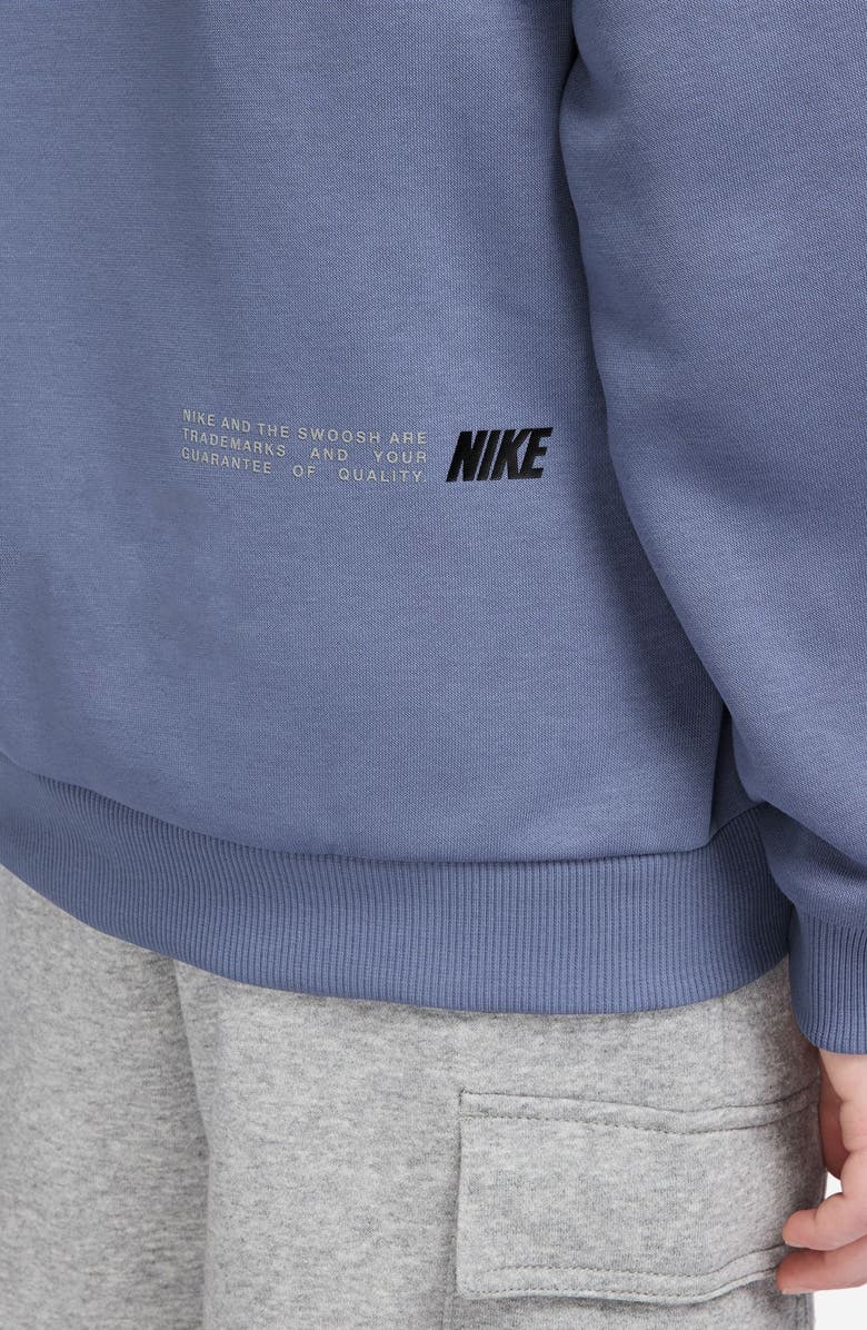 Nike Kids' Cotton Blend Fleece Hoodie, Alternate, color, World Indigo/ Ghost