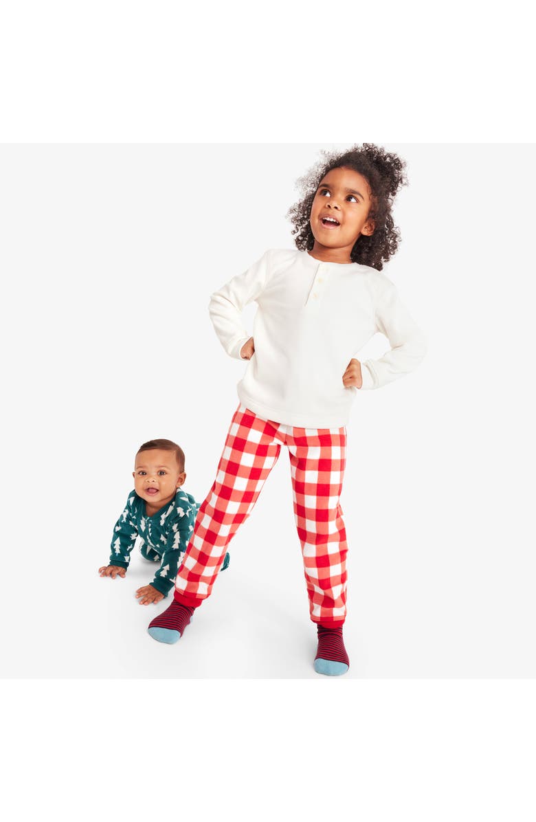 Primary Fleece Zip Footie, Alternate, color, Spruce Trees