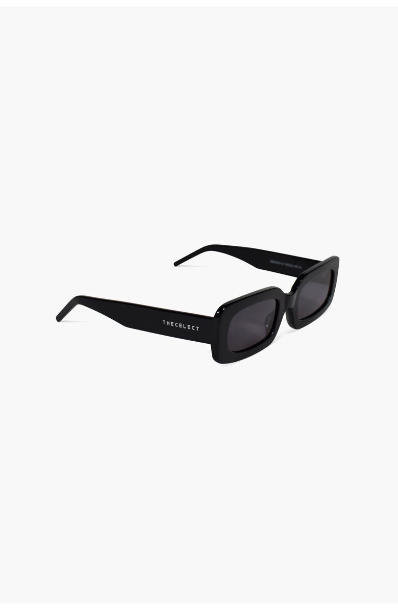 THE CELECT The Happy RECTANGLE Sunglasses, Alternate, color, Black