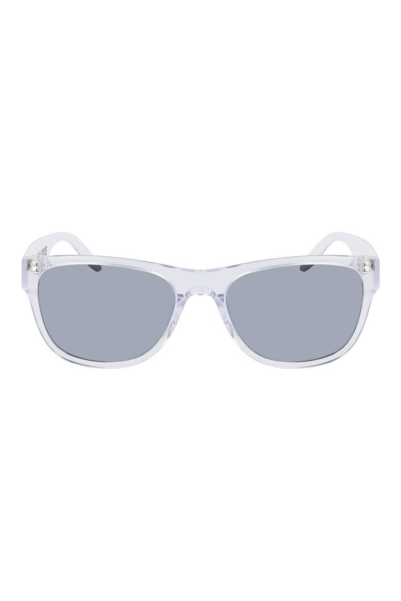 Pride Stand Proud 57mm Mirrored Sunglasses, Main, color, CRYSTAL CLEAR SOLID SMOKE LENS