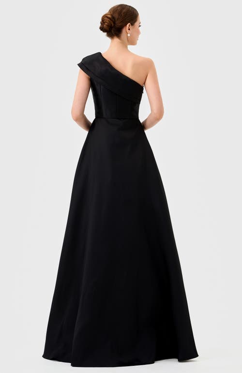 Bariano Tallulah One Shoulder Gown In Black