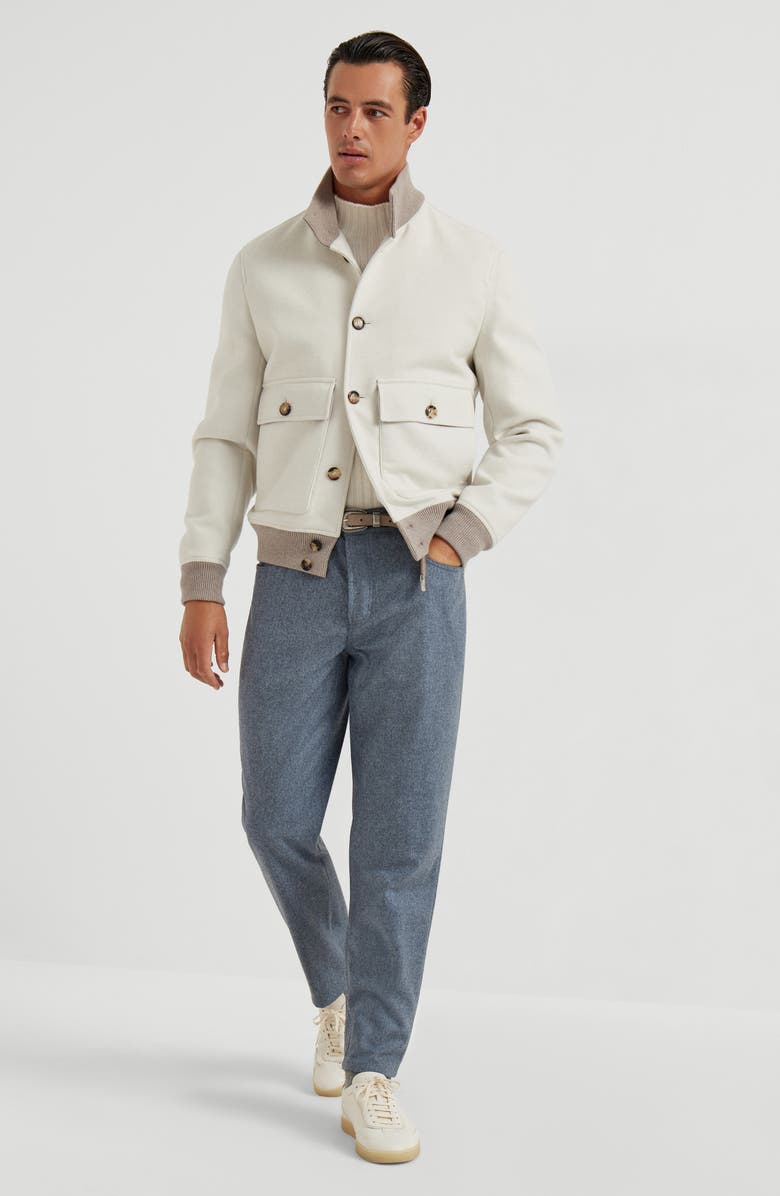 Brunello Cucinelli Flannel trousers, Alternate, color, Denim