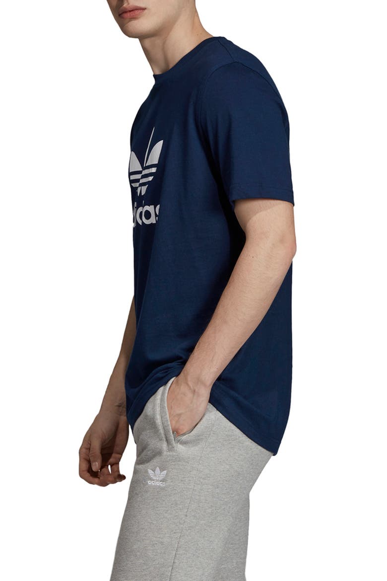 Trefoil Graphic T-Shirt, Alternate, color, COLLEGIATE NAVY