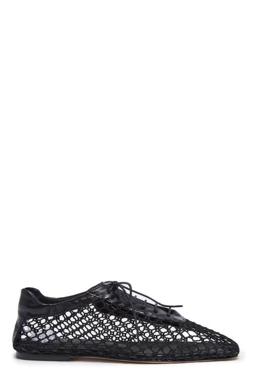 Andrea Gomez Antonia Woven Leather Oxford Flats In Black