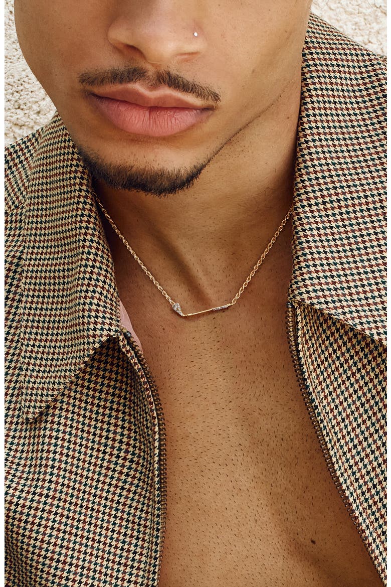 The Golf Club Necklace, White Diamond Pavé, Alternate, color, Gold  Diamond