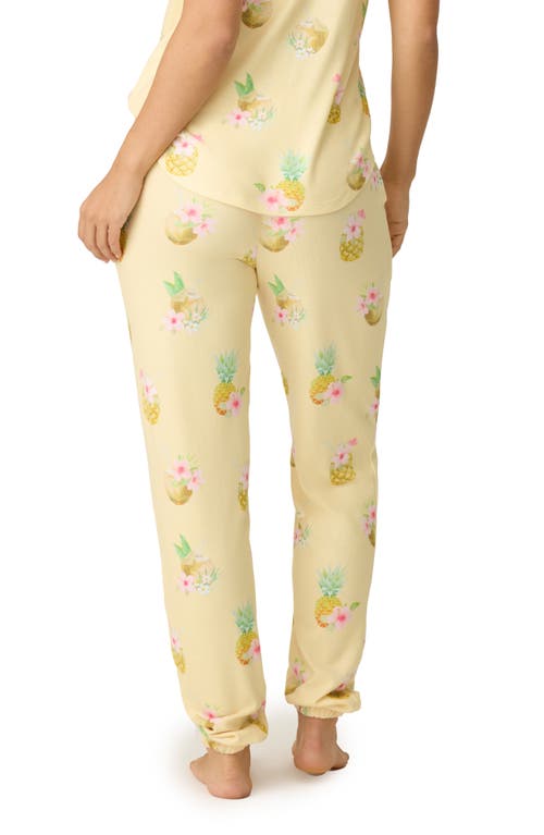 Shop Pj Salvage Aloha Hour Butter Jersey Lounge Jogger Pants