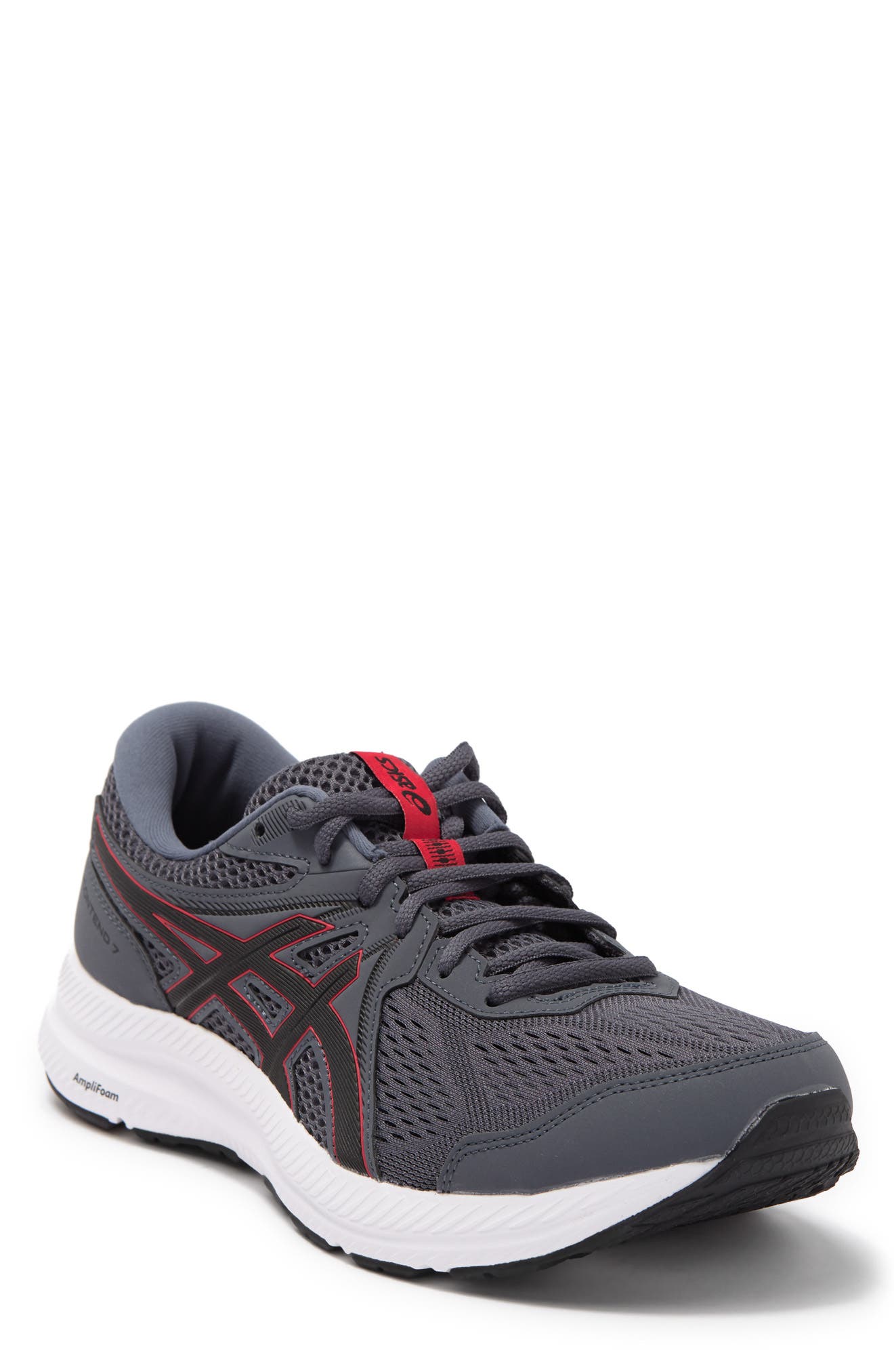 Asics GEL-Contend 7 Road Running Shoe, Main, color, CARRIER GREY/CLASSIC RED