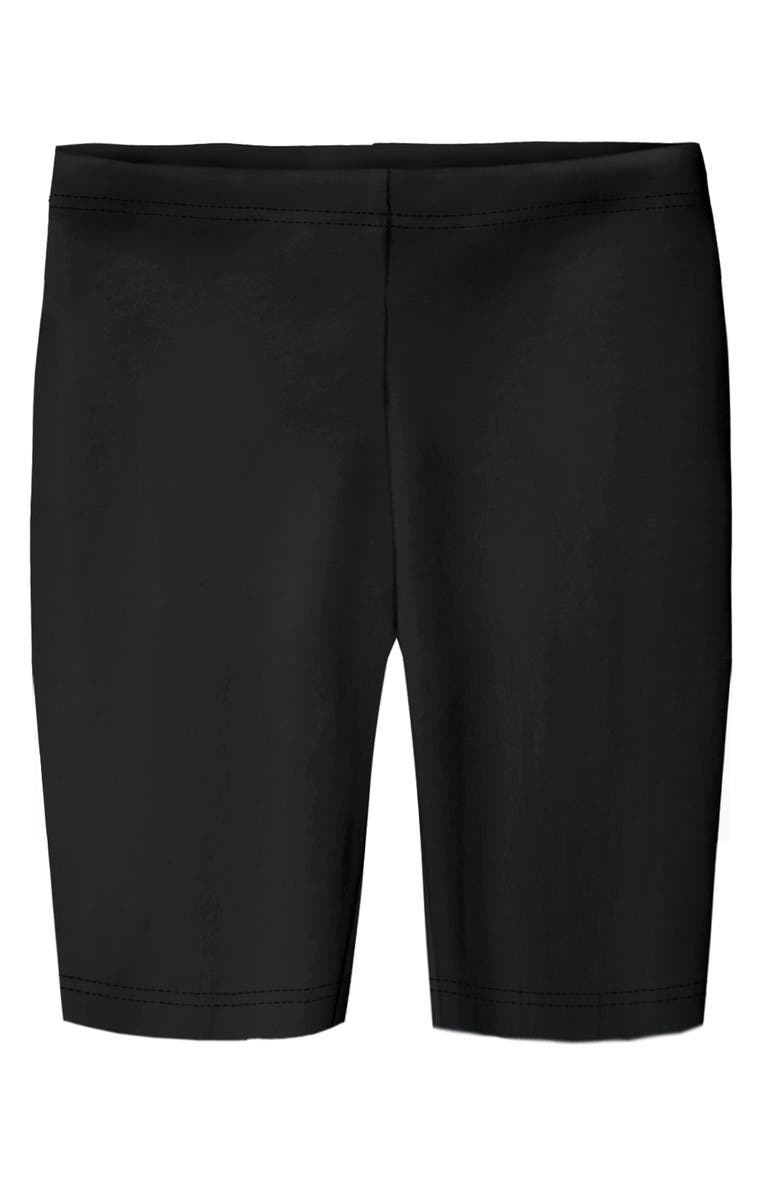 CITY THREADS Soft 100% Cotton Long Bike Shorts USA-Made, Alternate, color, Black