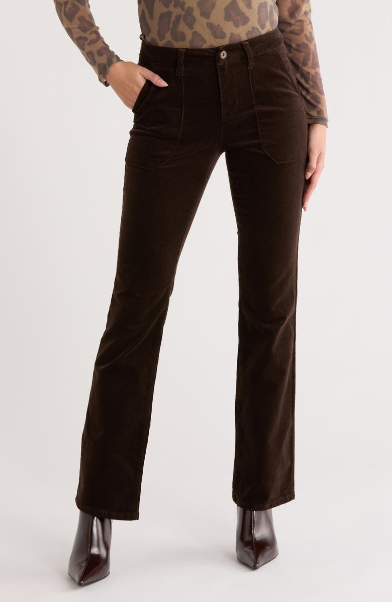 Sanctuary Braxton Corduroy Bootcut Pants, Main, color, Chip Brown