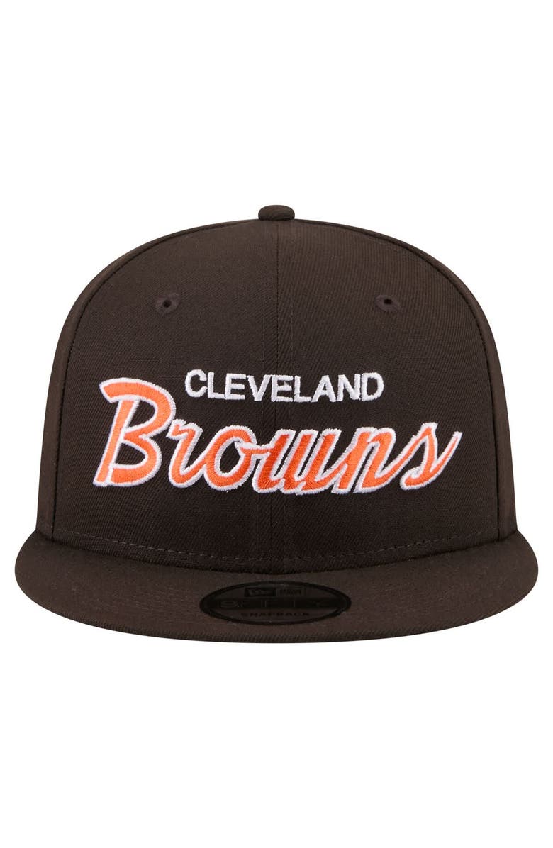 New Era Men's New Era Brown Cleveland Browns Core Team Script 9FIFTY Snapback Hat, Alternate, color, Brown