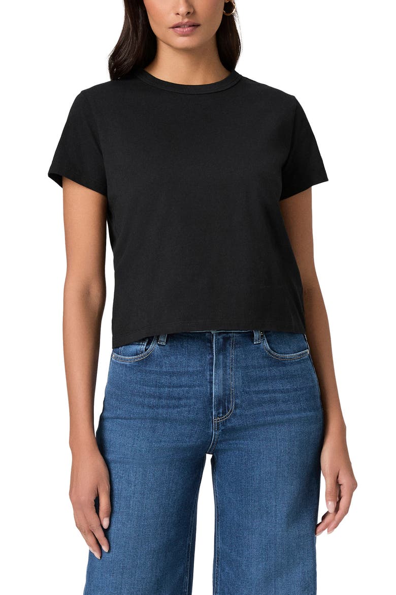 Rhodes Crewneck Cotton T-Shirt, Main, color, BLACK