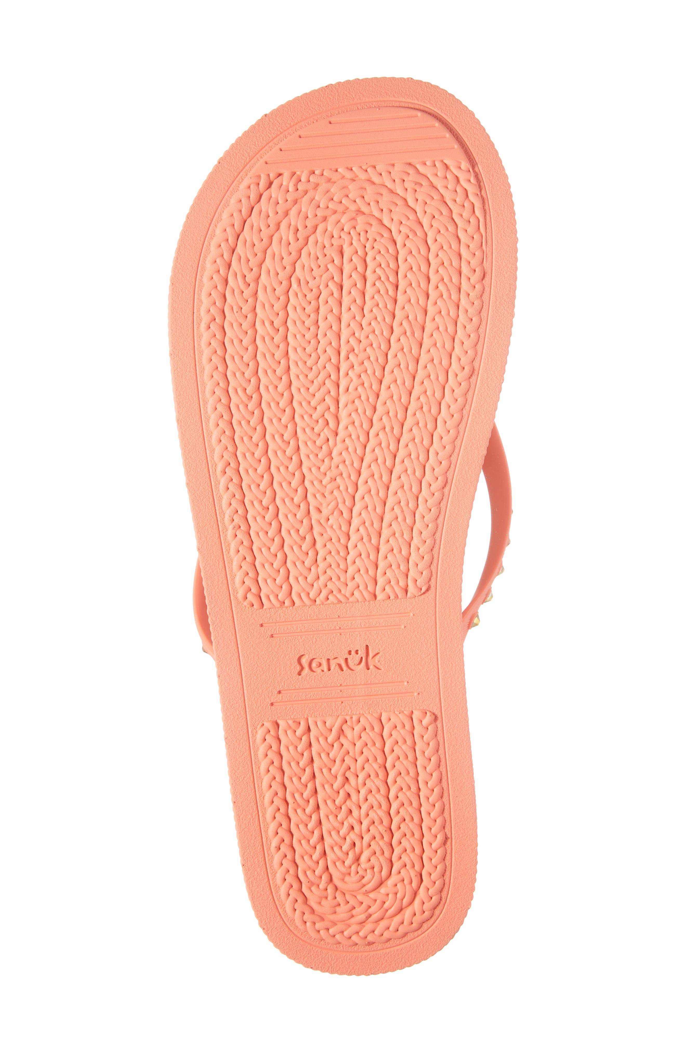 Sanuk Funshine Rhinestone Flip Flop, Alternate, color, Fusion Coral