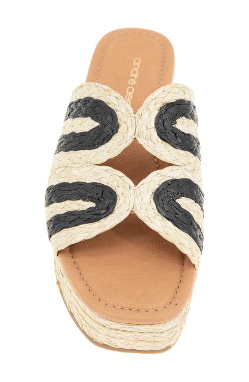 Andre Assous André Assous Serene Espadrille Platform Wedge Slide Sandal In Natural/black
