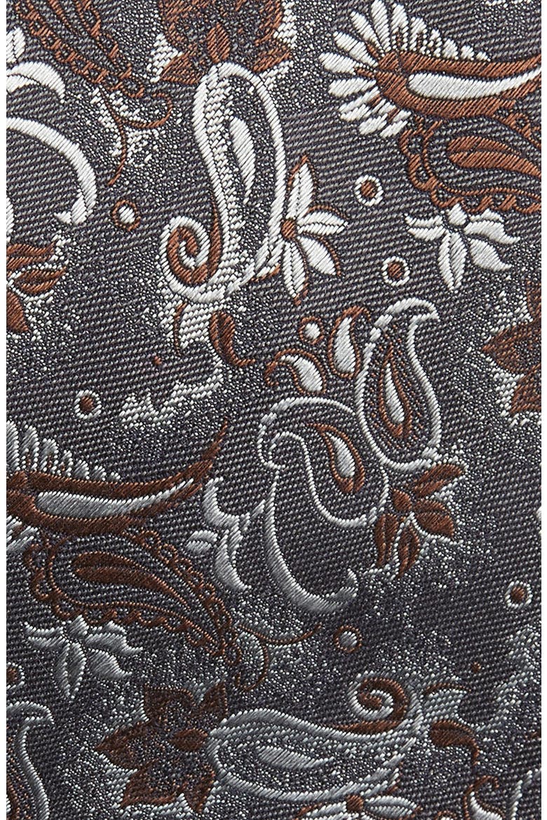 Paisley Silk Tie, Alternate, color, CHARCOAL