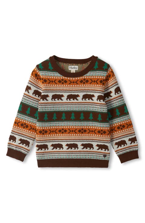 Kids' Forest Bear Fair Isle Sweater