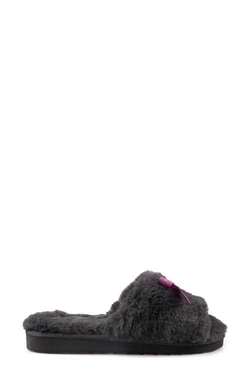 Candies Candie's Zazas Faux Fur Slide Sandal In Grey