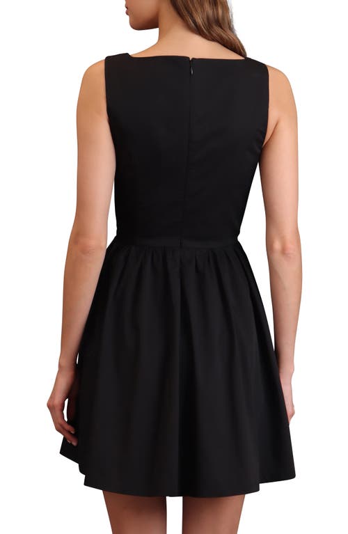 Avec Les Filles Corset Skater Minidress In Black