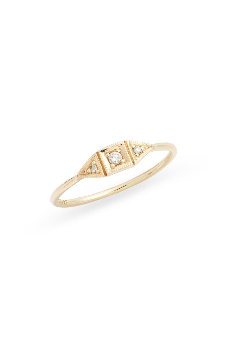 Jennie Kwon Designs Mini Deco Point Diamond Ring, Main, color,