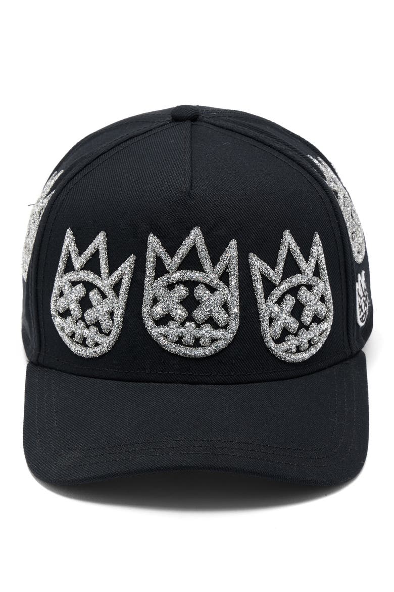 Graphic Crystal A-Frame Baseball Cap, Main, color, BLACK