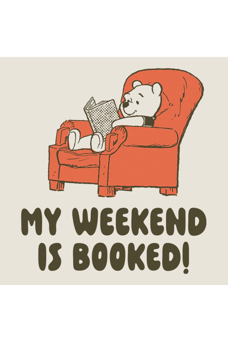 Junior's My Weekend Is Booked Sweatshirt, Alternate, color, Egret