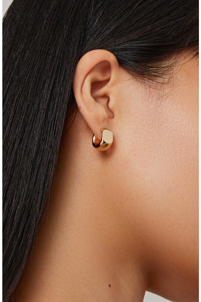Mila Huggie Hoop Earrings, Alternate, color, HIGH POLISH GOLD