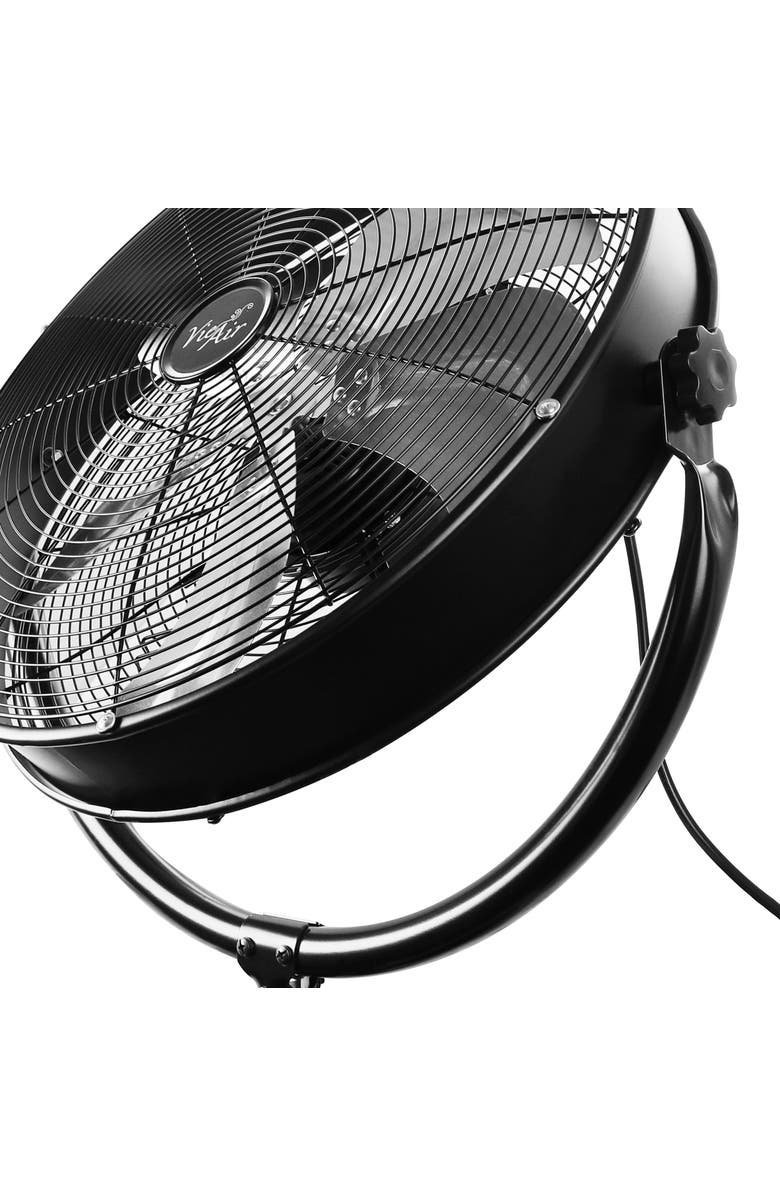 Vie Air Industrial Heavy Duty Powerful and Quiet Metal High Velocity Tilting Pedestal Drum Fan, Alternate, color, Black