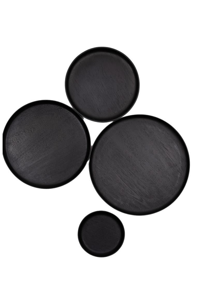 Rosa Morada Wooden Small Plate, Alternate, color, Black