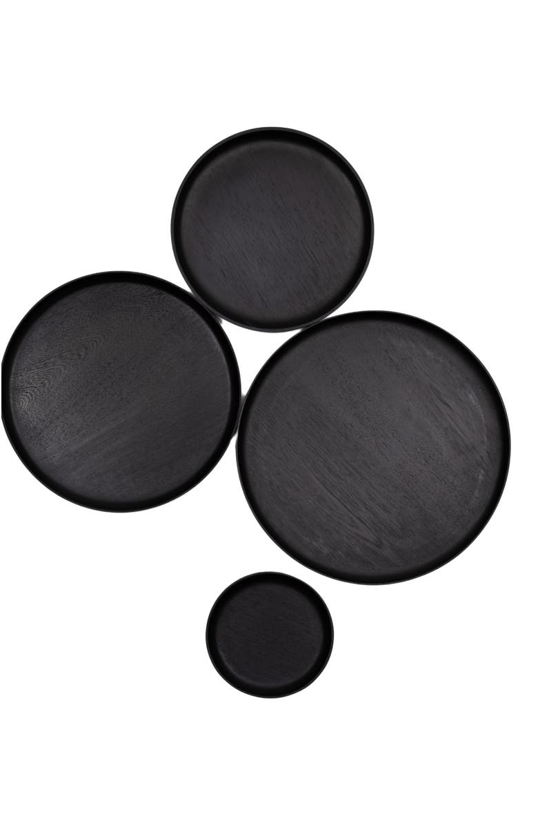 Chechen Wood Design Rosa Morada Wooden Small Plate, Alternate, color, Black