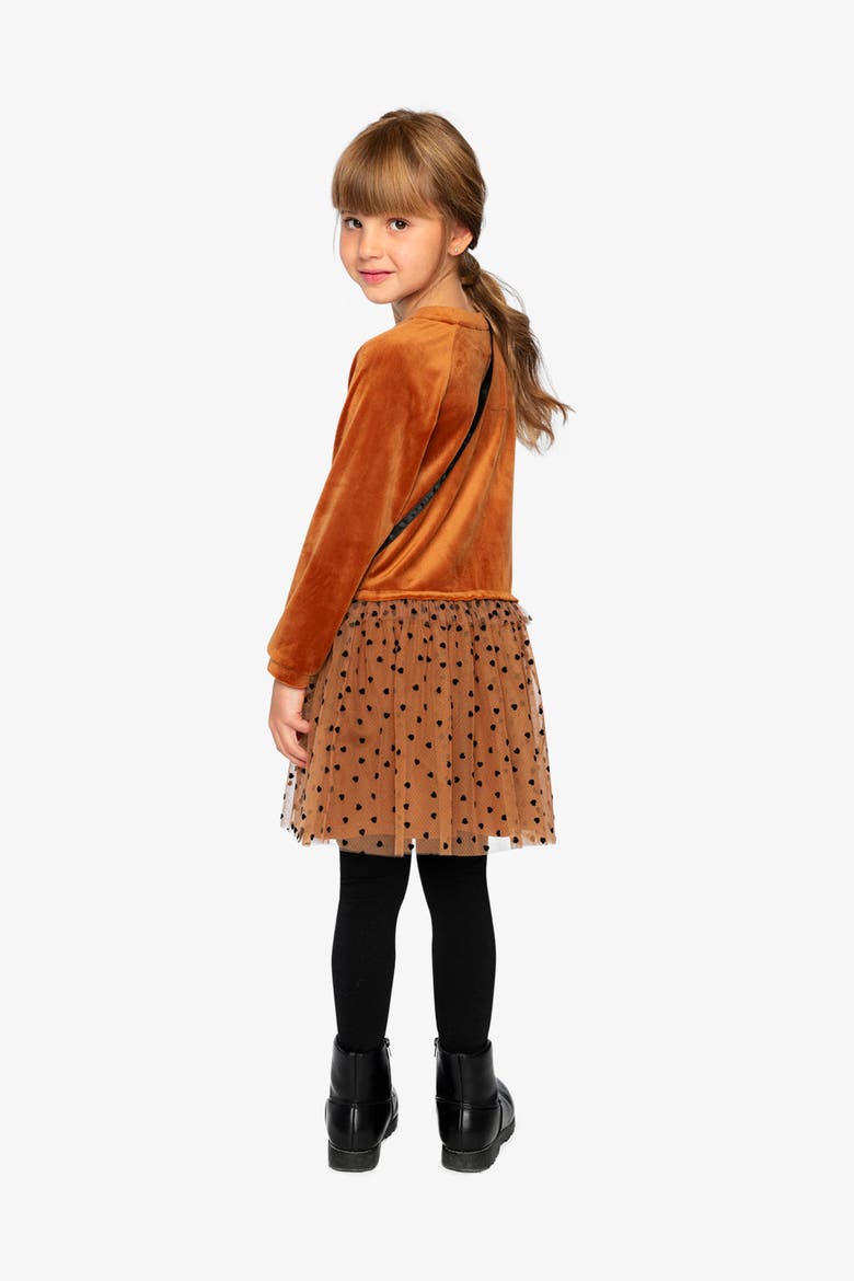 Bi-Material Dress Brown, Alternate, color, Brown