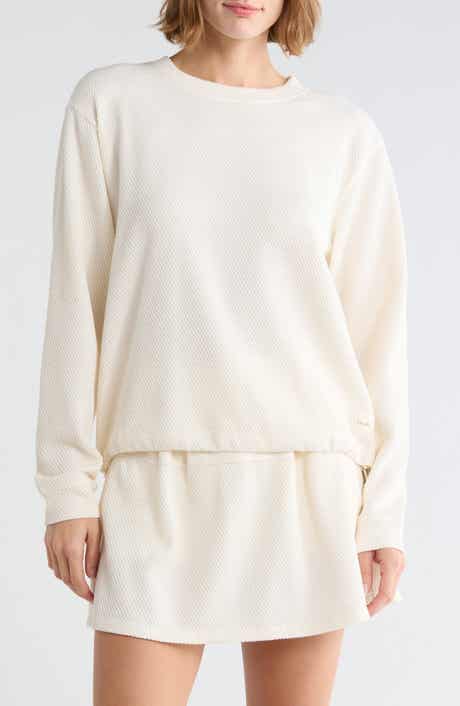 Jacquard Mixed Long Sleeve Crewneck Sweatshirt