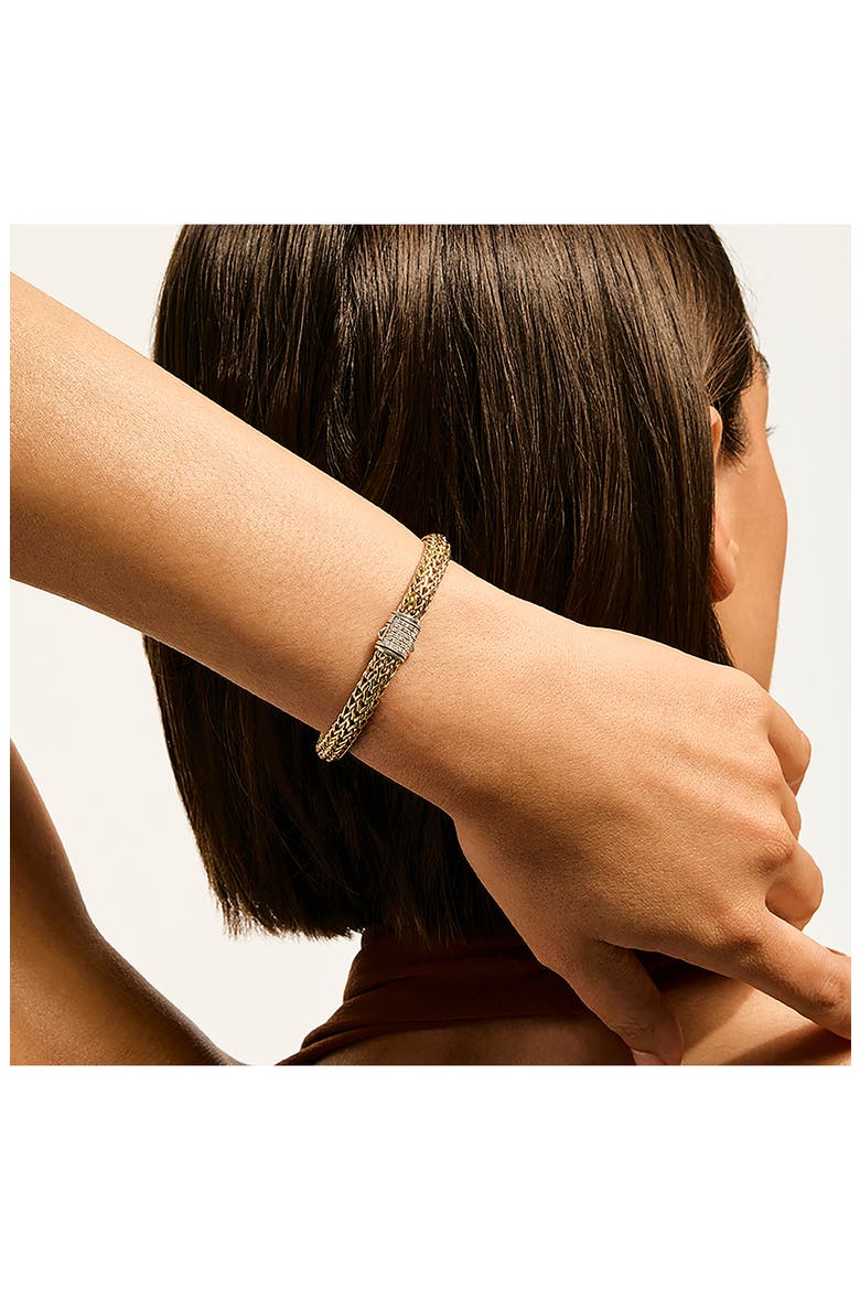Icon Bracelet, Reversible, Diamonds, 6.5mm, Alternate, color, SILVER AND GOLD