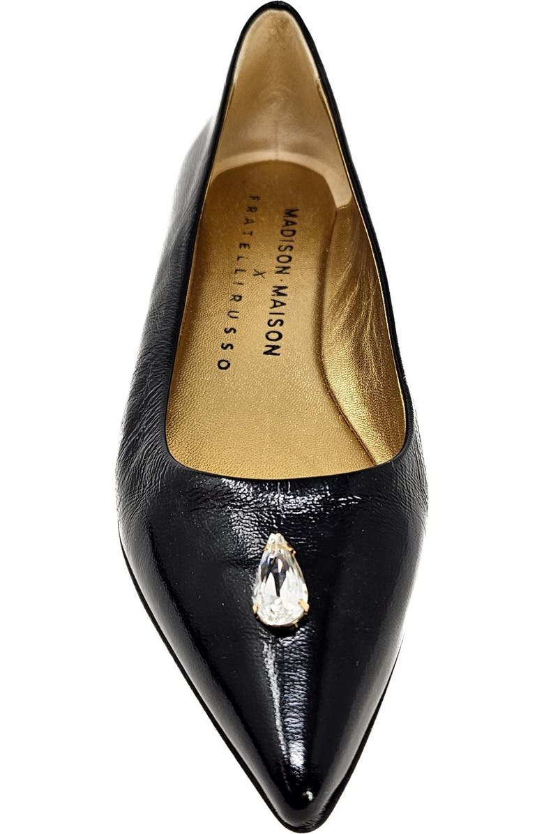 Madison Maison Maira Pointy Ballet With Jewel, Alternate, color, Black