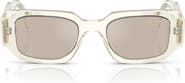 Prada 51mm Mirrored Rectangular Sunglasses
