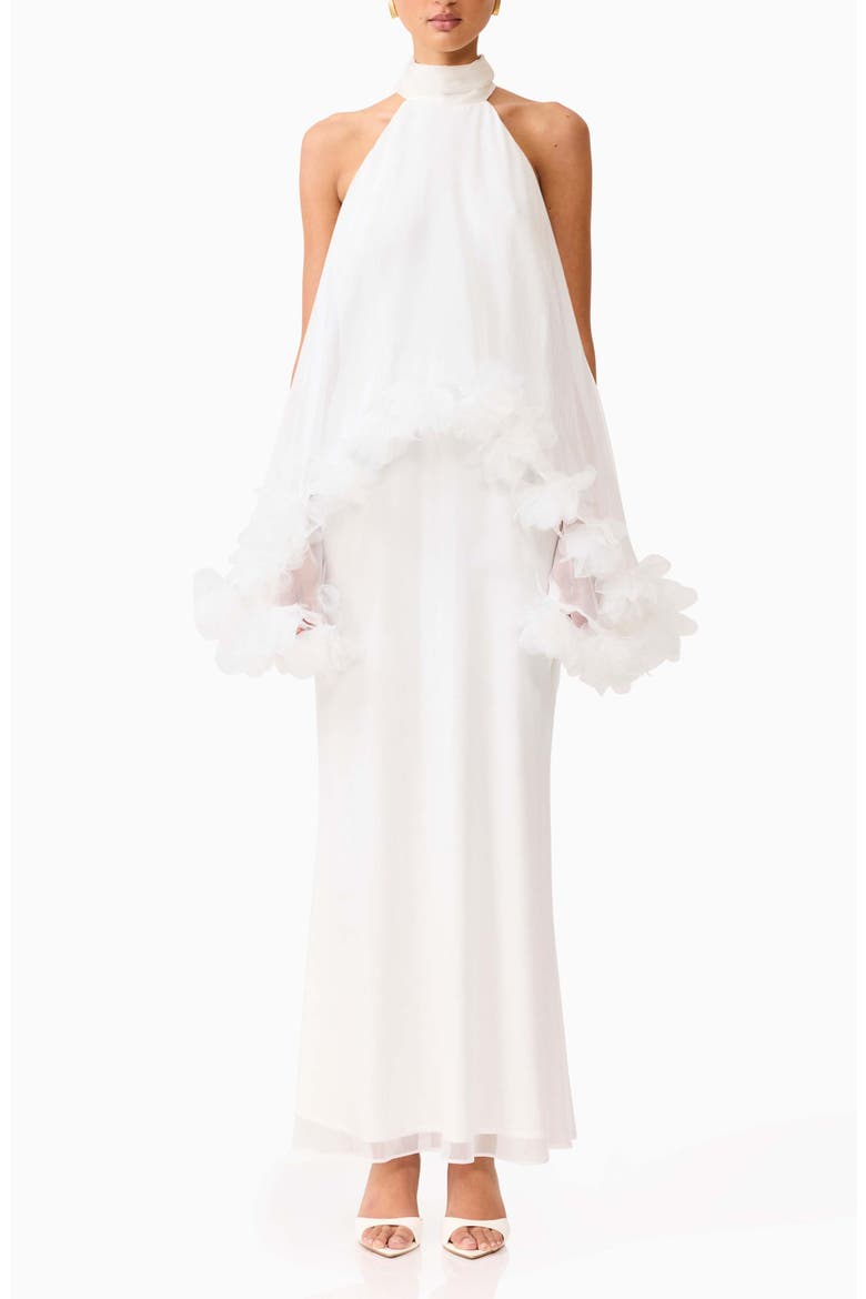 Poppy Tiered Sleeveless Gown, Main, color, WHITE