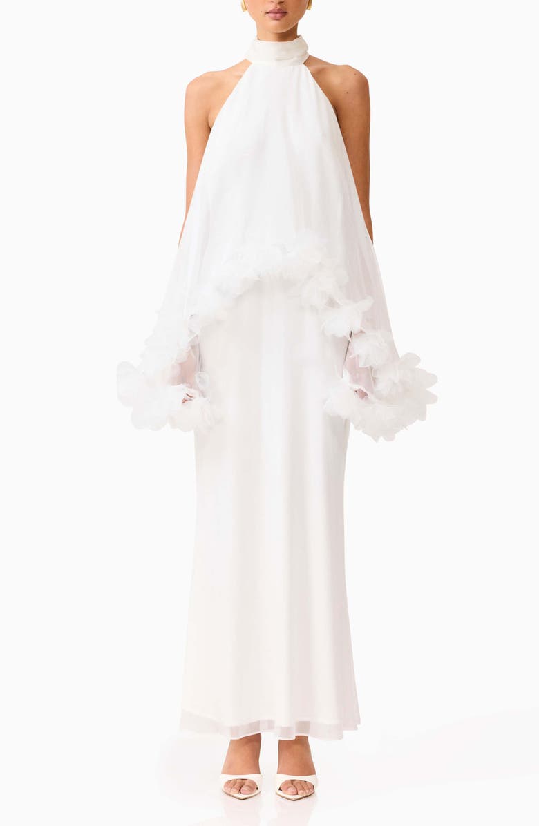 Elliatt Poppy Tiered Sleeveless Gown, Main, color, White