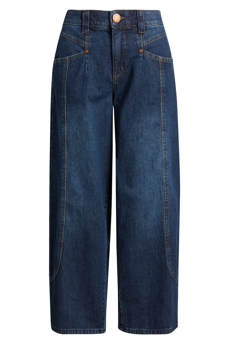 Wyatt High Waist Cuff Jeans, Alternate, color, BLUE