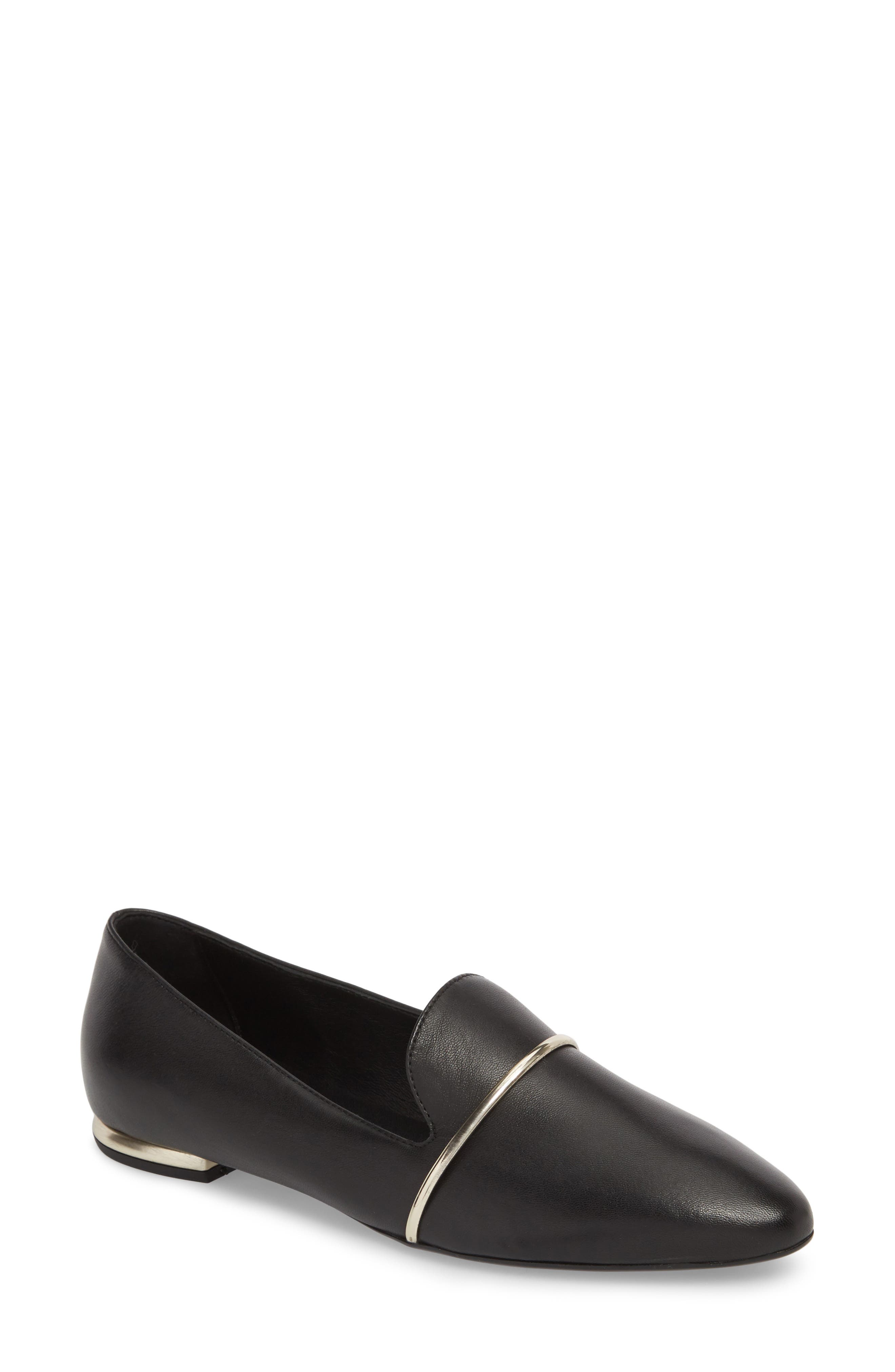 Smoking Slipper, Main, color, BLACK LEATHER
