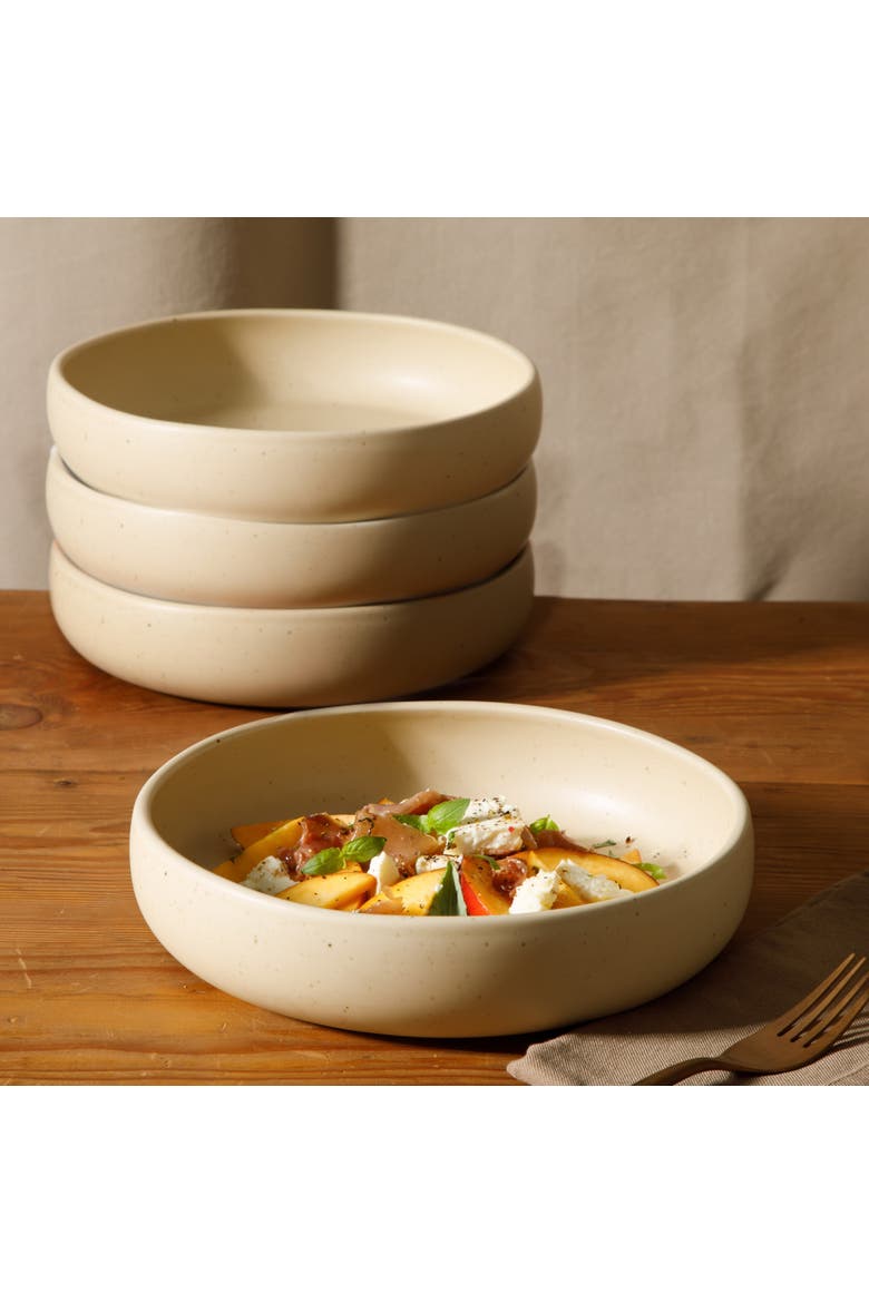Corsica Clay 4 Piece Meal, Dinner, Pasta Bowl Set, Alternate, color, Cappuccino Cream