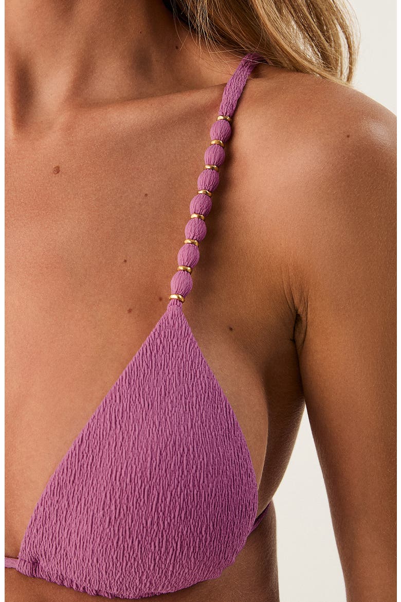 Beaded Triangle Bikini Top, Alternate, color, PINK
