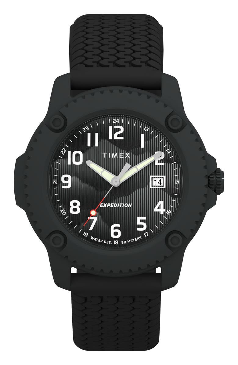 Timex<sup>®</sup> Expedition Timberline Silicone Strap Watch, 42mm, Main, color, Black