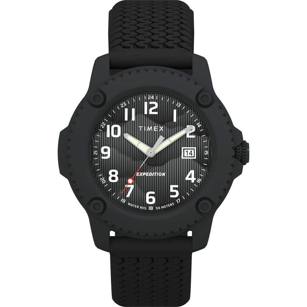 Timex ® Expedition Timberline Silicone Strap Watch, 42mm In Black