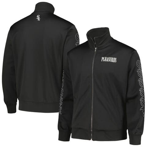 Men's PLEASURES Black Chicago White Sox Pitcher Full-Zip Track Jacket