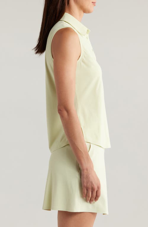 Rhone Course To Court Sleeveless Polo In Lime Zest
