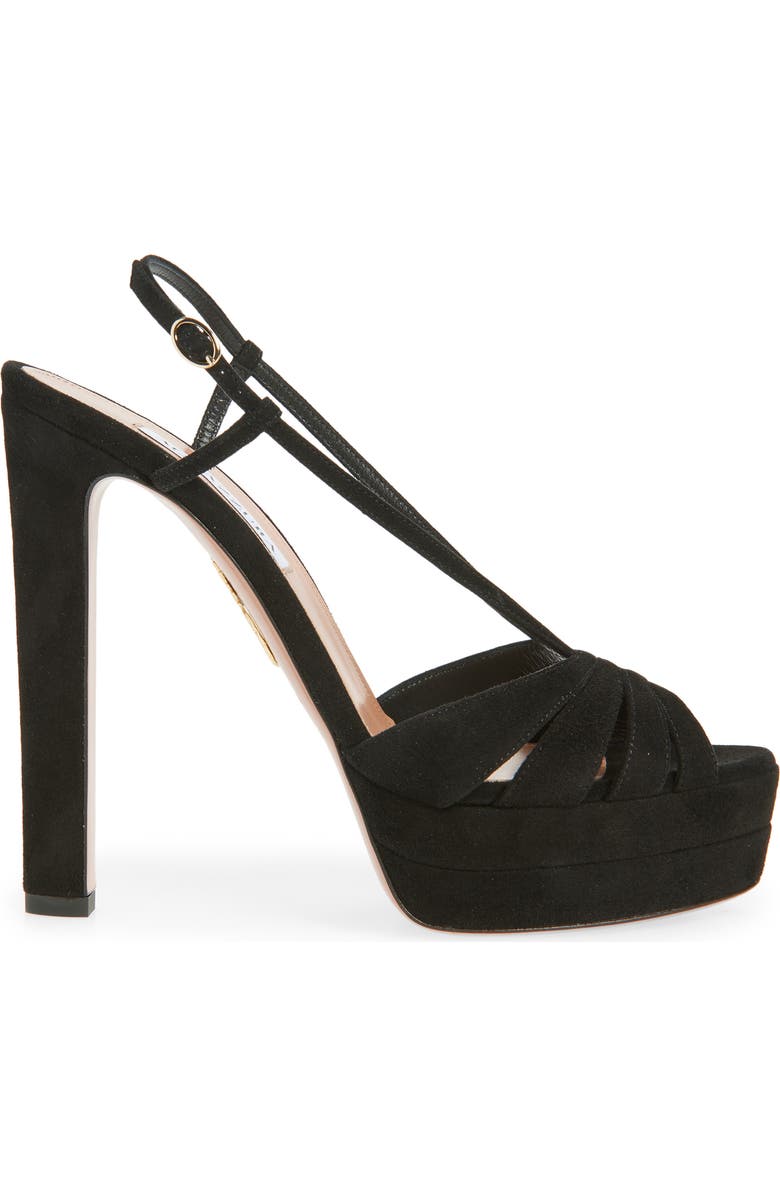Aquazzura Aime Platform Sandal, Alternate, color, Black