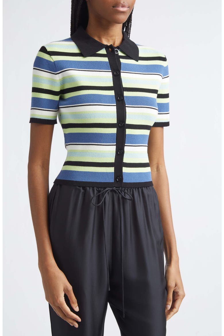 Shae Button Front Polo, Alternate, color, OCEAN/ KEYLIME MULTI