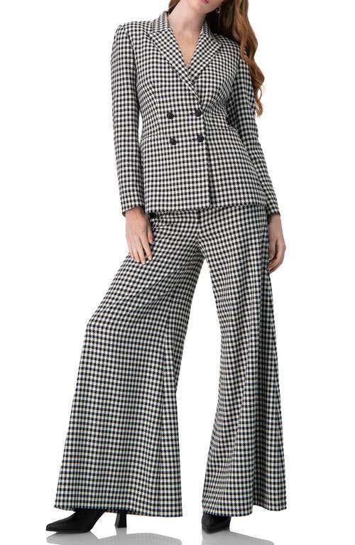 Ivonne Wide-leg Houndstooth Pants In Neutral