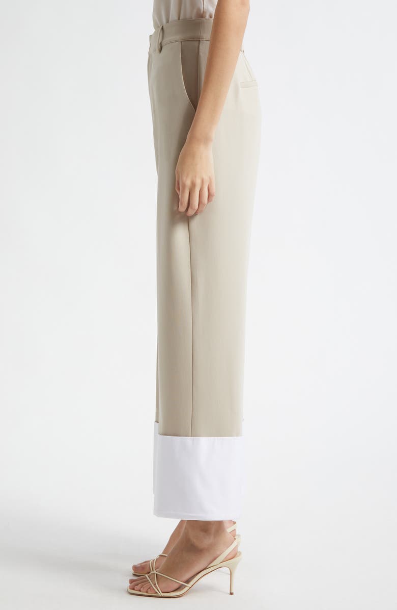 Cinq à Sept Mesa Wide Cuff Pants, Alternate, color, Khaki/ White