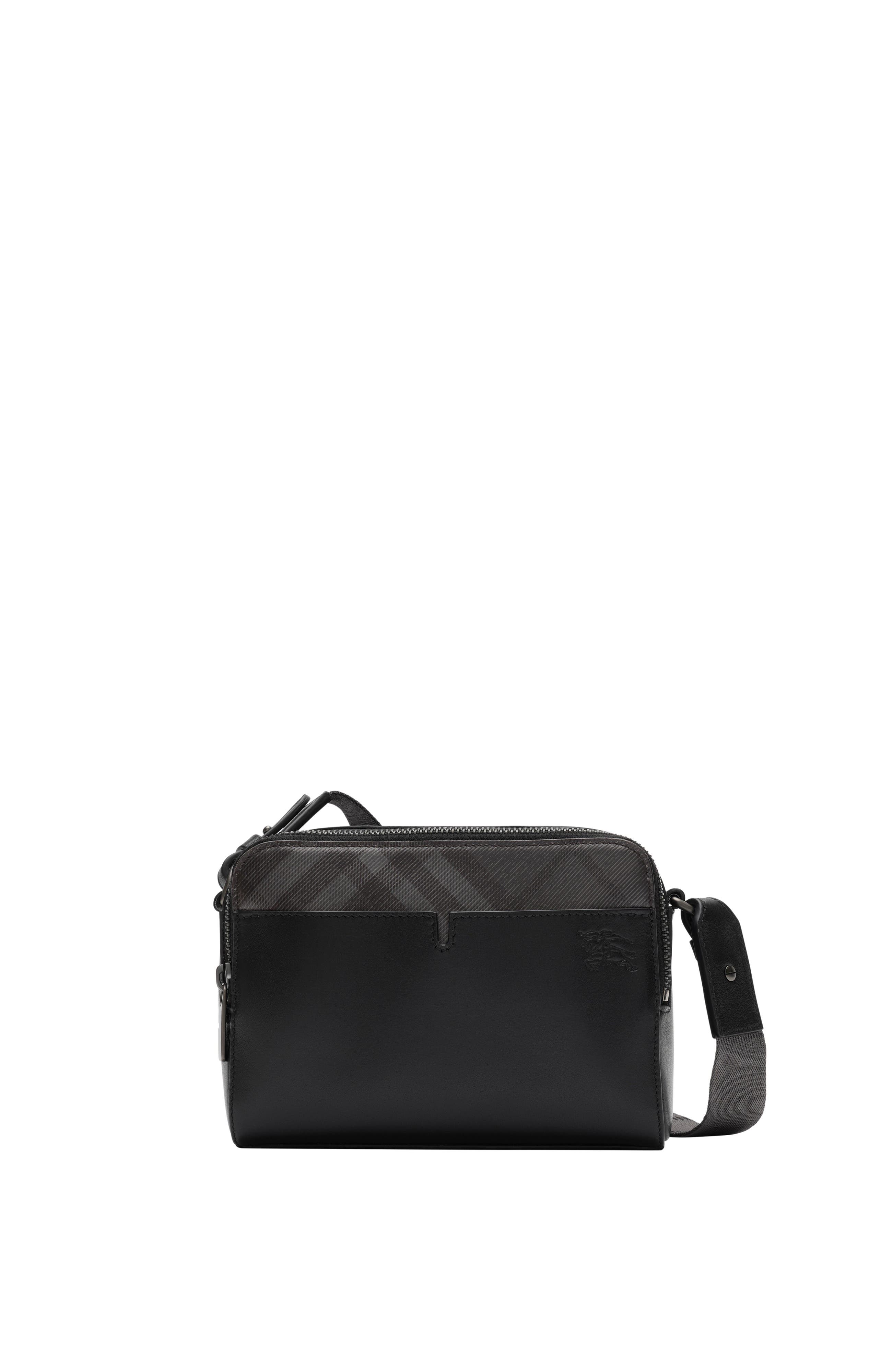 Burberry Pop Check Crossbody Bag, Main, color, Black/Iron Grey