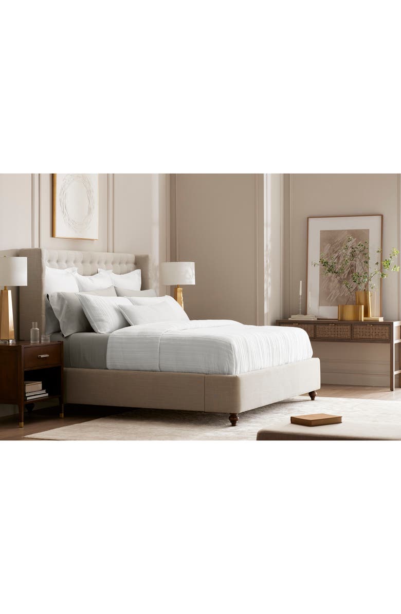 Boll & Branch Signature Stripe Organic Cotton Quilt & Sham Set, Alternate, color, White